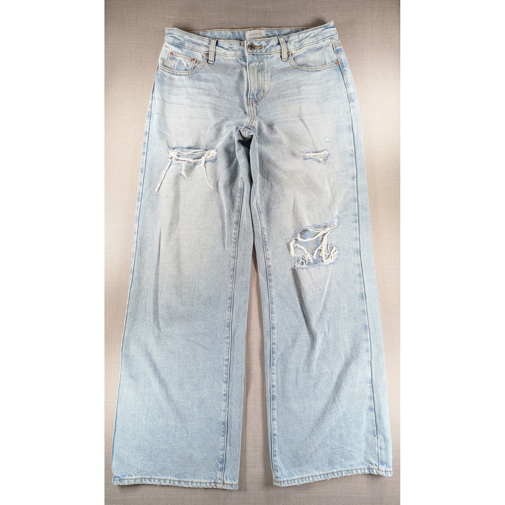 PacSun Casey Low Rise Baggy Distressed Jeans Light Wash Denim 27 Tag Fits 32x32